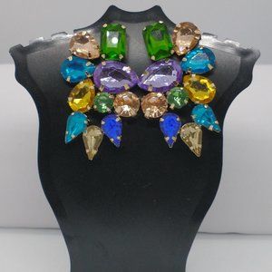 Earrings / Geometric Dangle Drop Earrings Multicolored Crystal Statement Jewelry